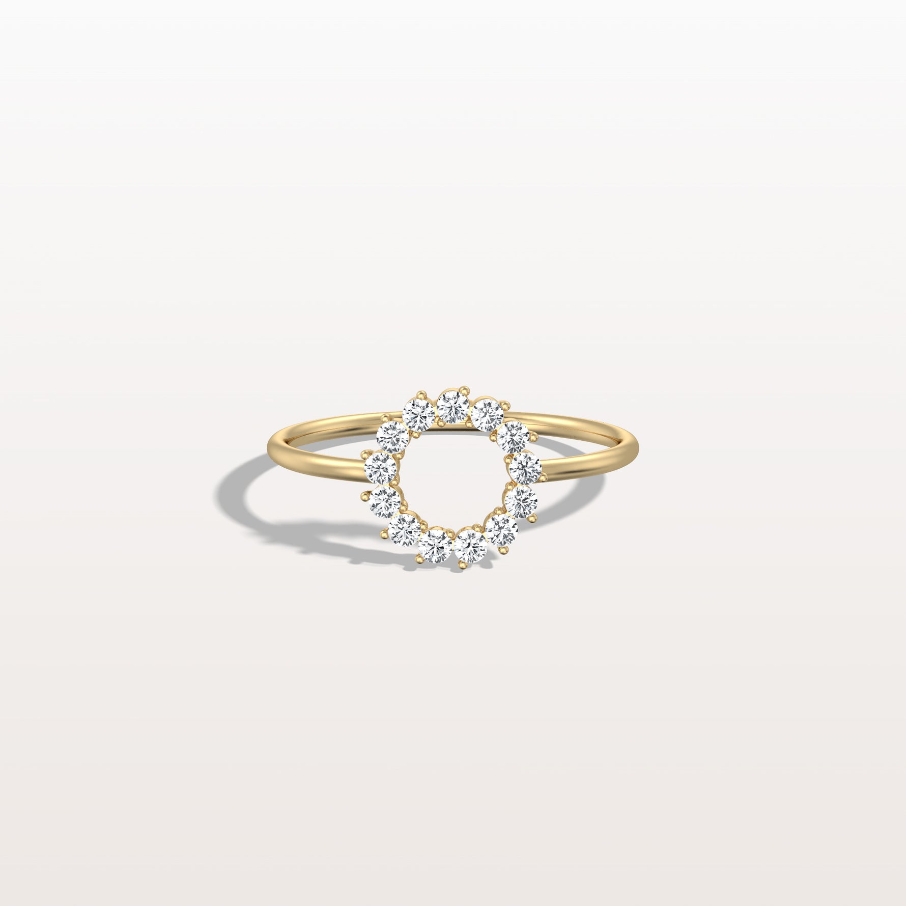 Lab Grown Diamond Open Circle Ring in 14K Solid Gold/Platinum - Rings