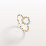 Lab Grown Diamond Open Circle Ring in 14K Solid Gold/Platinum - Rings