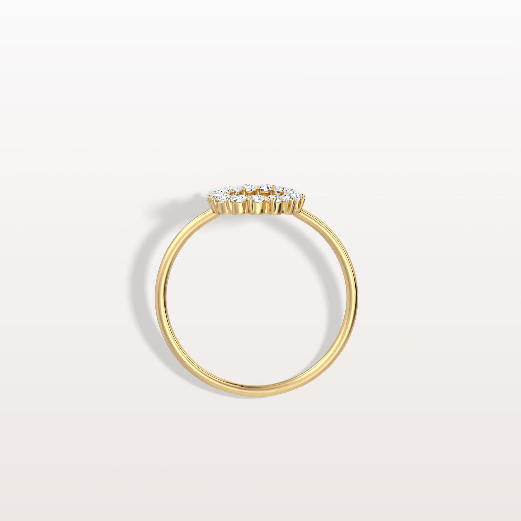 Lab Grown Diamond Open Circle Ring in 14K Solid Gold/Platinum - Rings