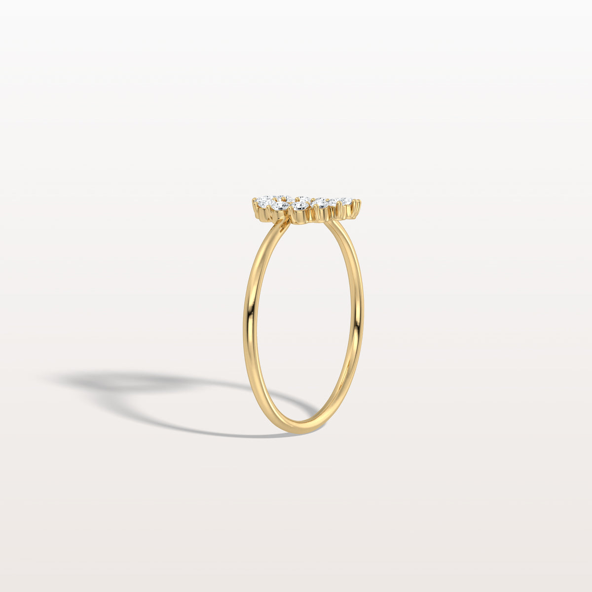 Lab Grown Diamond Open Circle Ring in 14K Solid Gold/Platinum - Rings