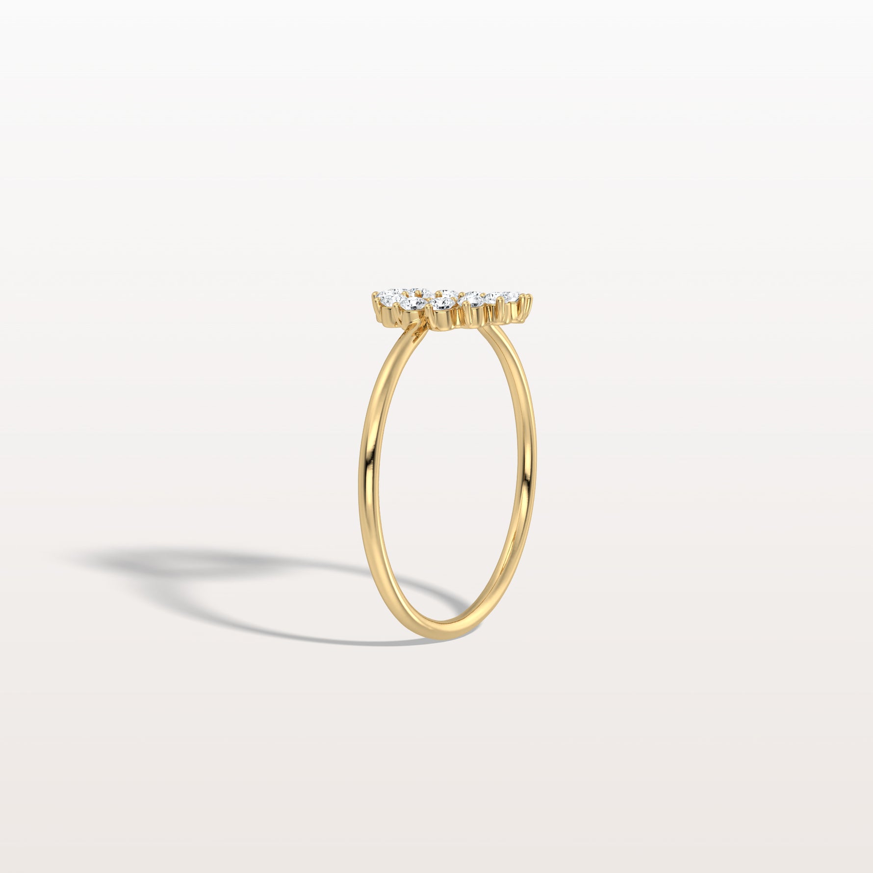 Lab Grown Diamond Open Circle Ring in 14K Solid Gold/Platinum - Rings