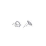 Pave Circle Lab Grown Diamond Stud Earring - Earrings