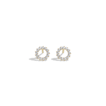 Pave Circle Lab Grown Diamond Stud Earring - Earrings