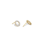 Pave Circle Lab Grown Diamond Stud Earring - Earrings