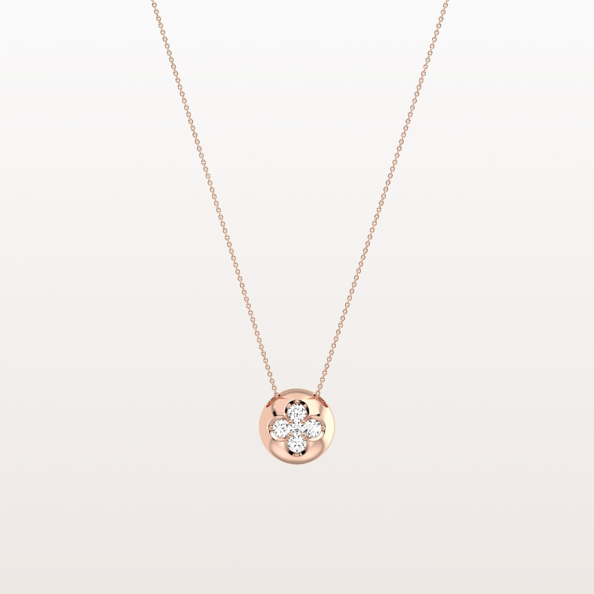 Lab Grown Diamond Blossom Necklace in 14K Solid Gold/Platinum - Necklaces