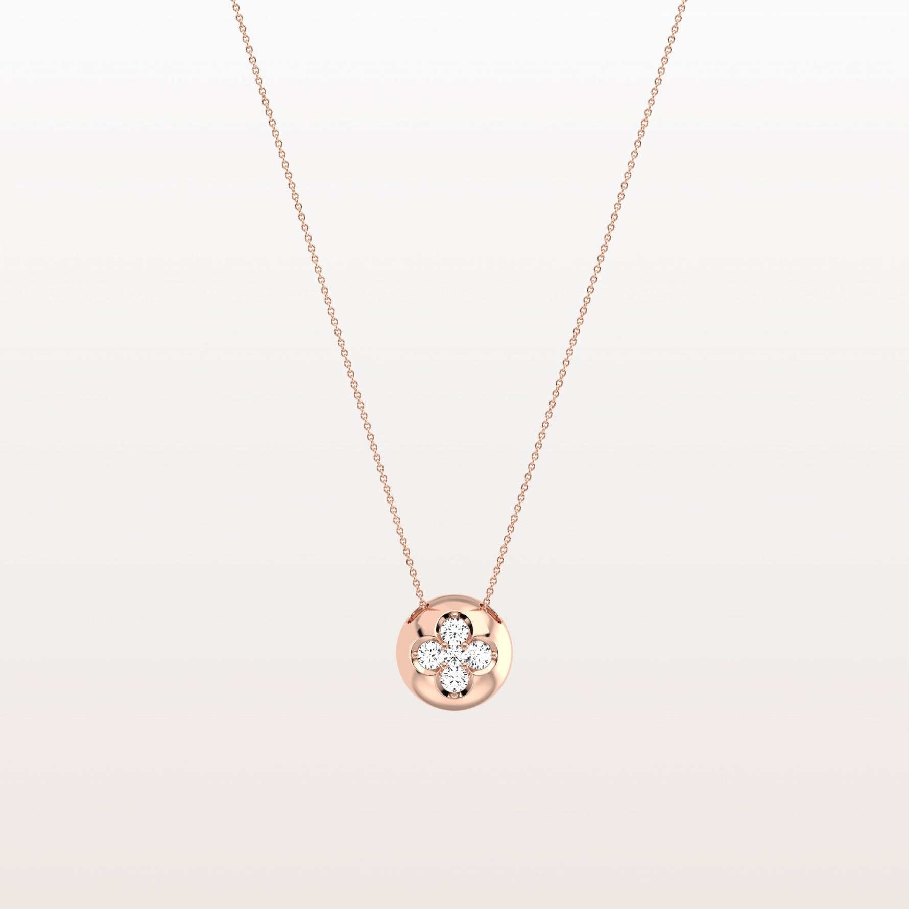 Lab Grown Diamond Blossom Necklace in 14K Solid Gold/Platinum - Necklaces