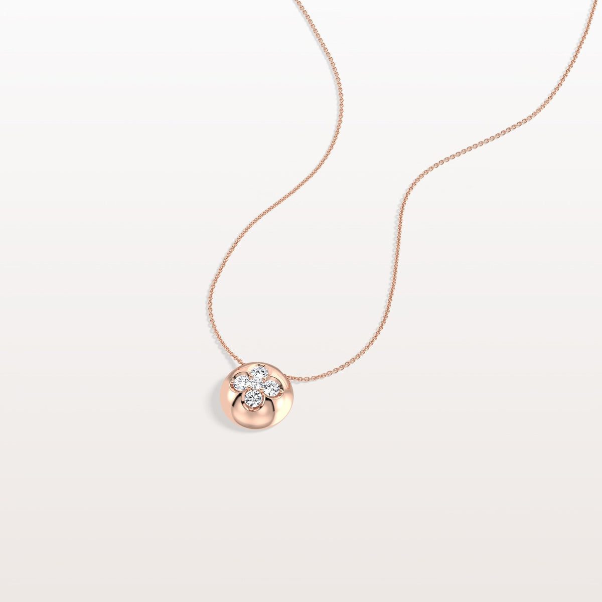 Lab Grown Diamond Blossom Necklace in 14K Solid Gold/Platinum - Necklaces