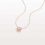 Lab Grown Diamond Blossom Necklace in 14K Solid Gold/Platinum - Necklaces
