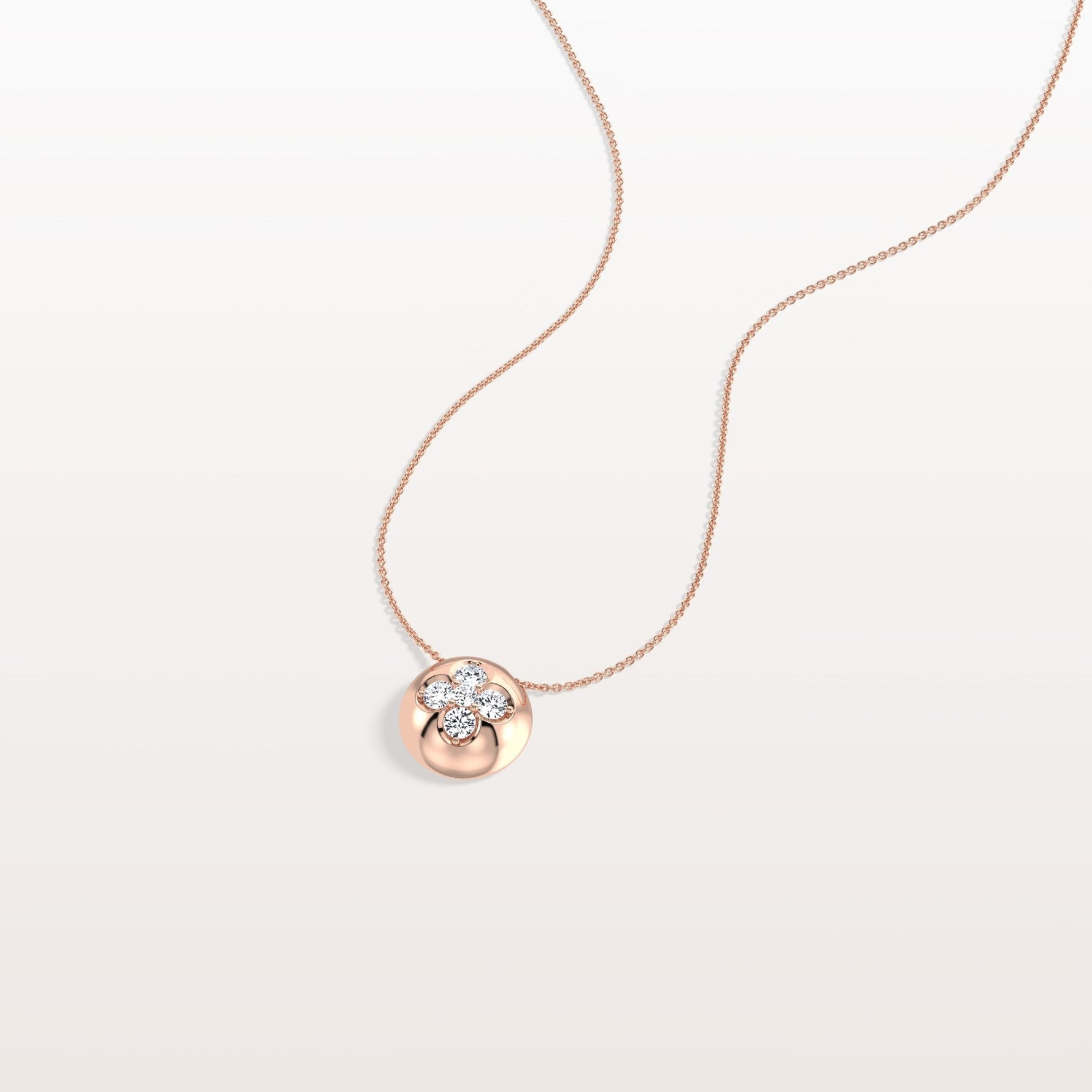 Lab Grown Diamond Blossom Necklace in 14K Solid Gold/Platinum - Necklaces