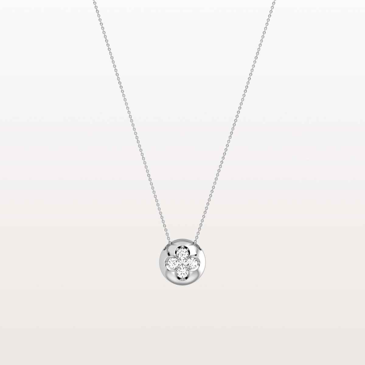 Lab Grown Diamond Blossom Necklace in 14K Solid Gold/Platinum - Necklaces