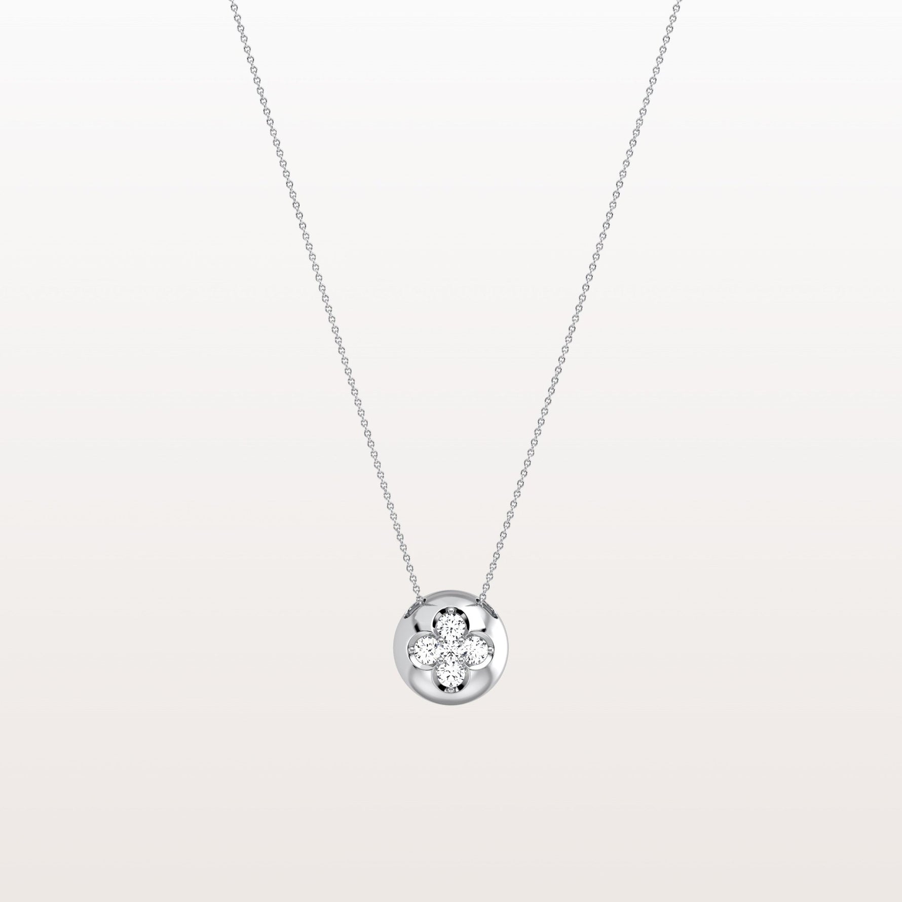 Lab Grown Diamond Blossom Necklace in 14K Solid Gold/Platinum - Necklaces