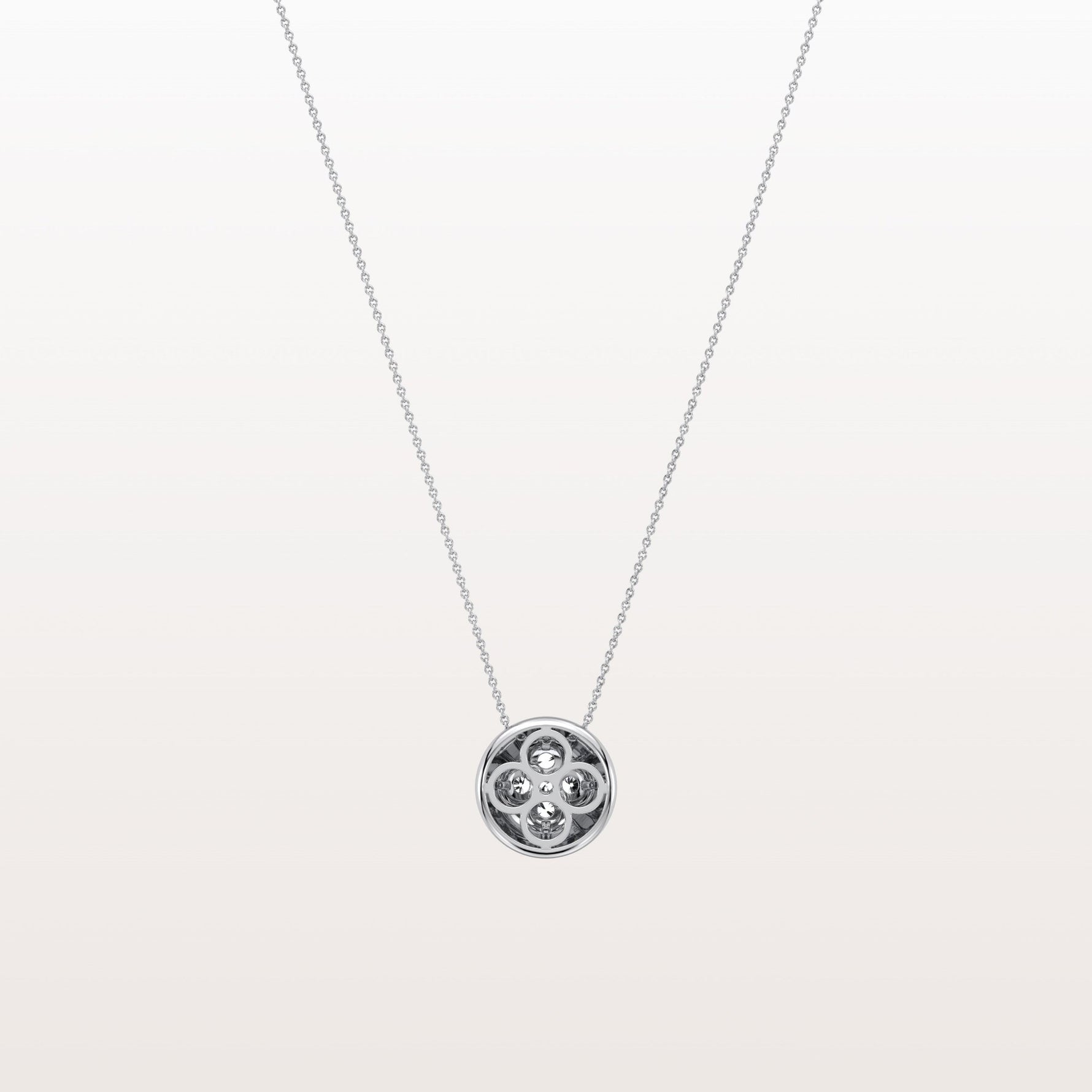 Lab Grown Diamond Blossom Necklace in 14K Solid Gold/Platinum - Necklaces
