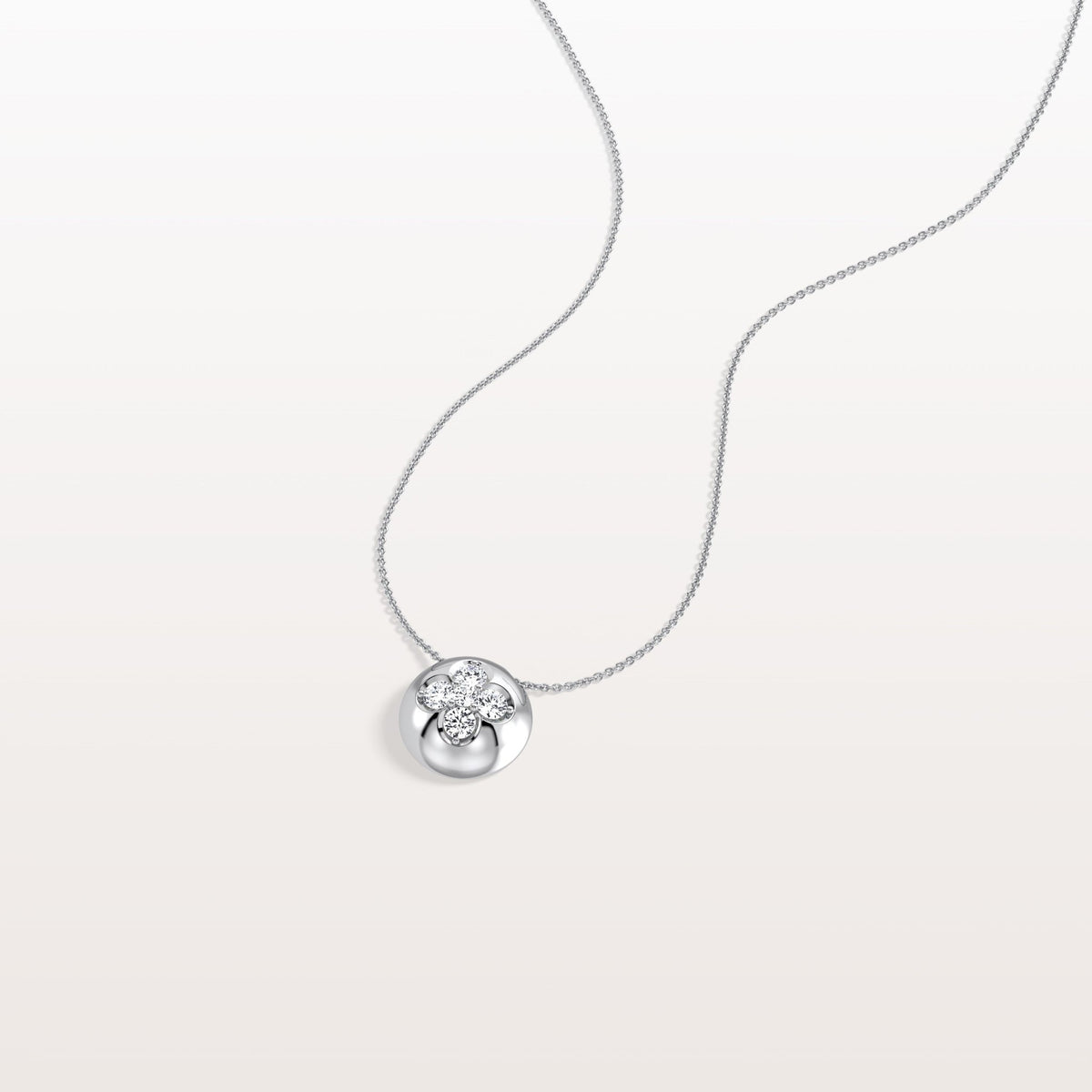 Lab Grown Diamond Blossom Necklace in 14K Solid Gold/Platinum - Necklaces