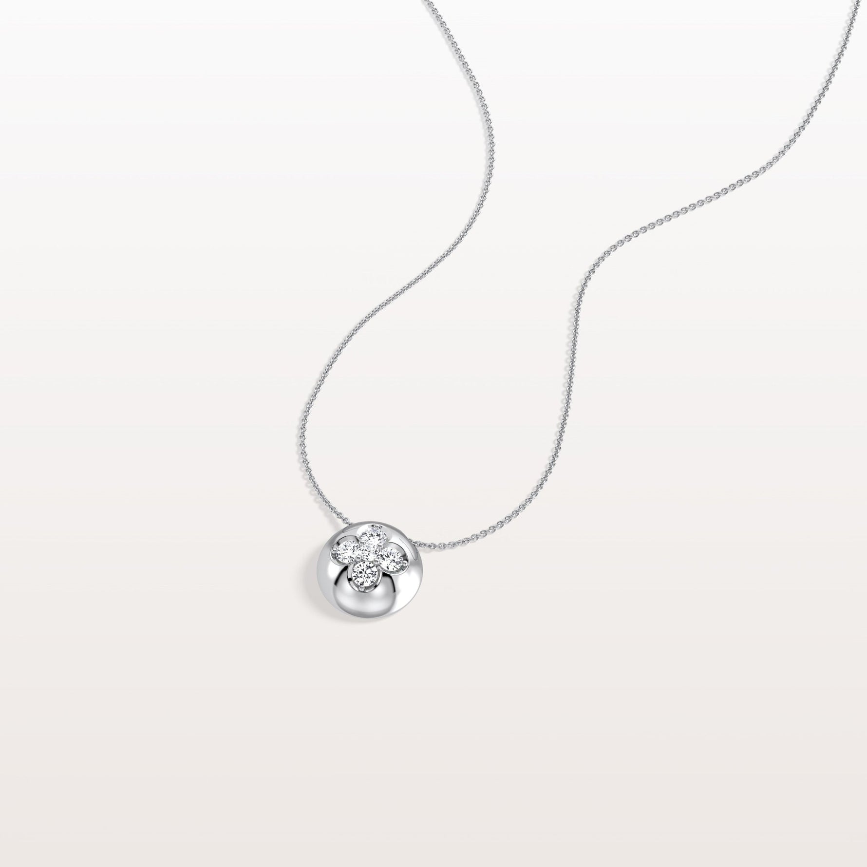 Lab Grown Diamond Blossom Necklace in 14K Solid Gold/Platinum - Necklaces