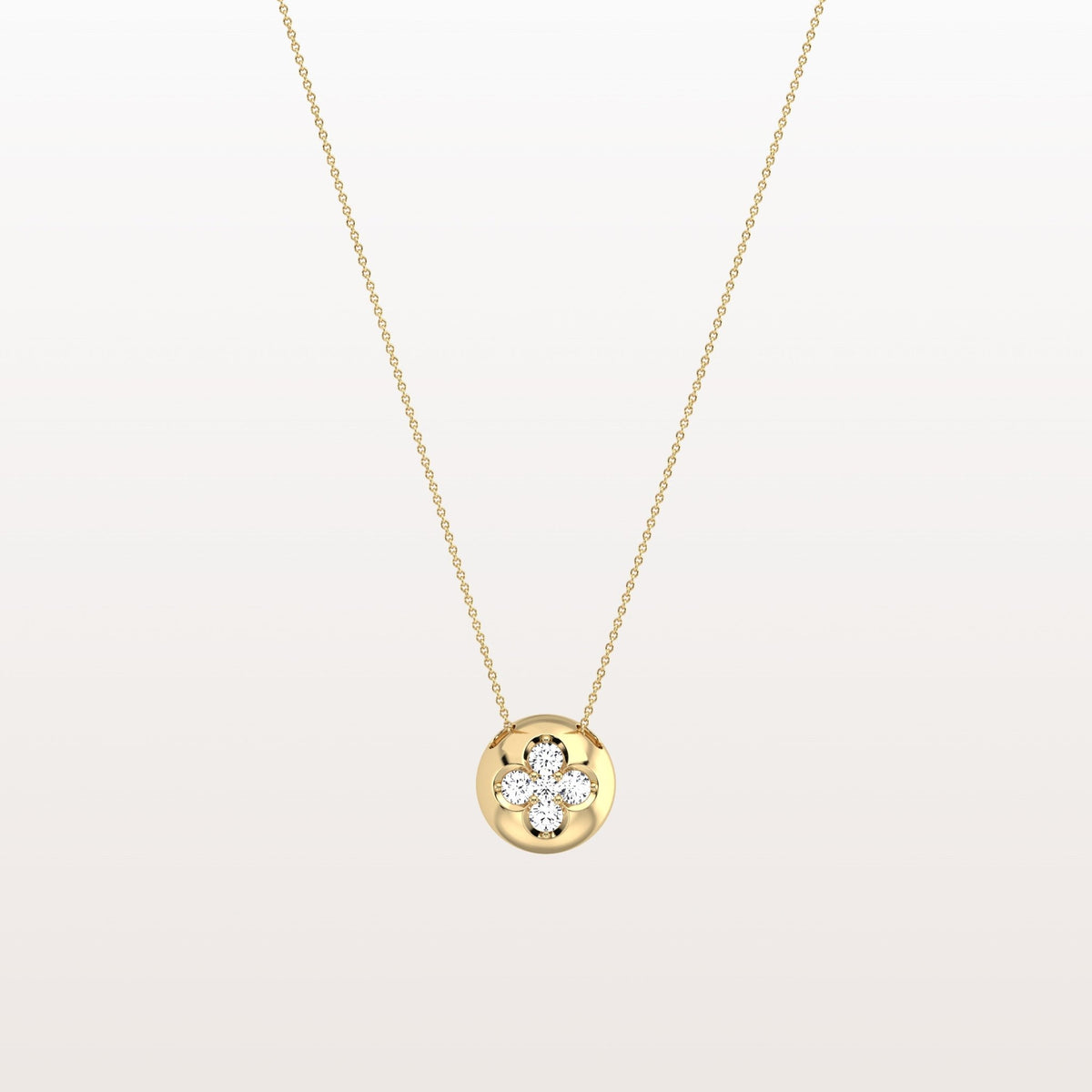 Lab Grown Diamond Blossom Necklace in 14K Solid Gold/Platinum - Necklaces
