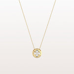 Lab Grown Diamond Blossom Necklace in 14K Solid Gold/Platinum - Necklaces