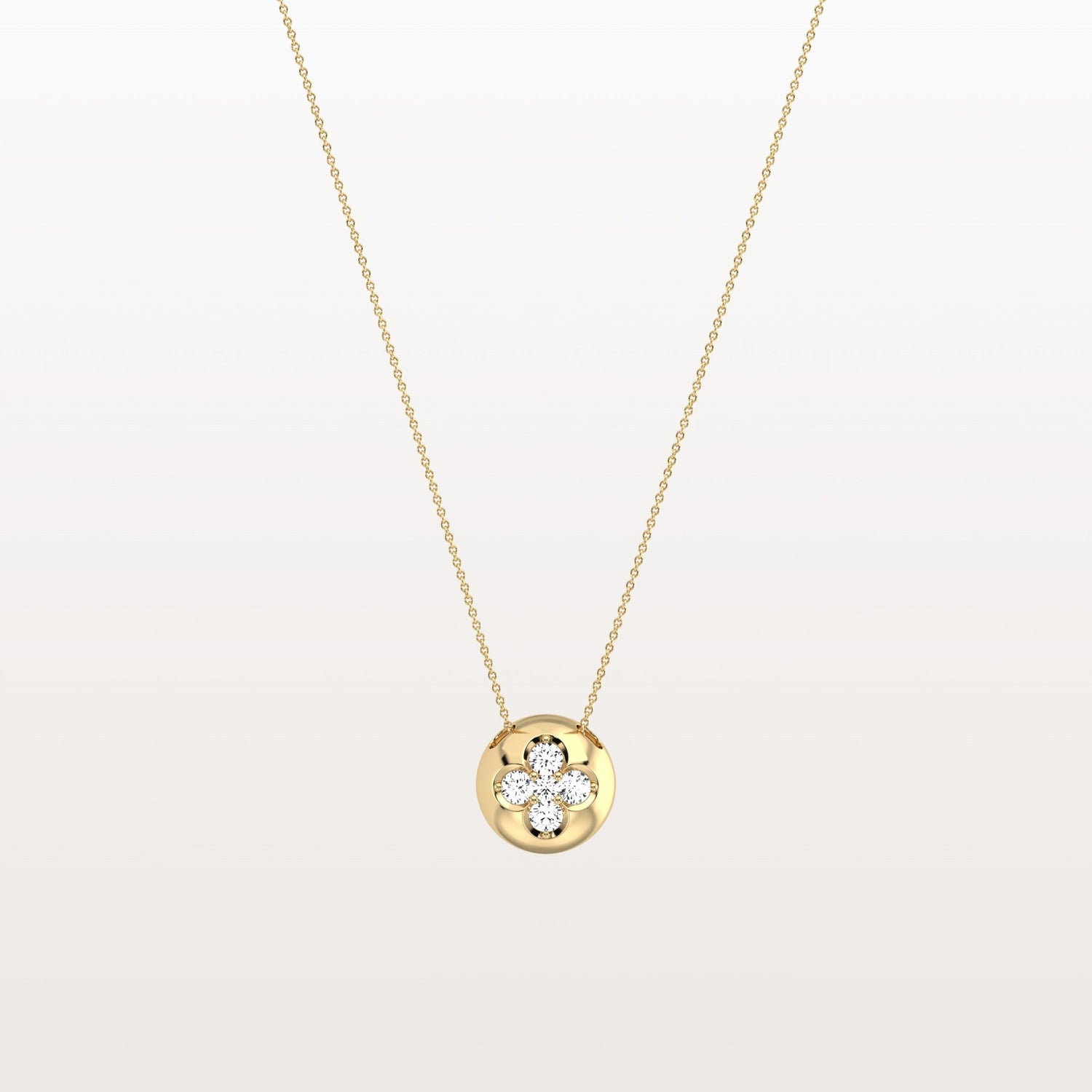 Lab Grown Diamond Blossom Necklace in 14K Solid Gold/Platinum - Necklaces