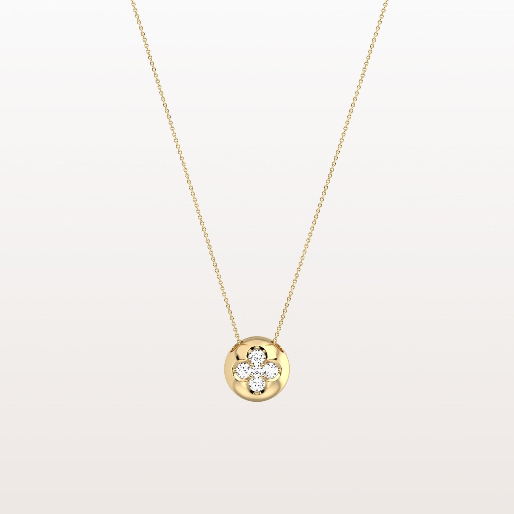 Lab Grown Diamond Blossom Necklace in 14K Solid Gold/Platinum - Necklaces