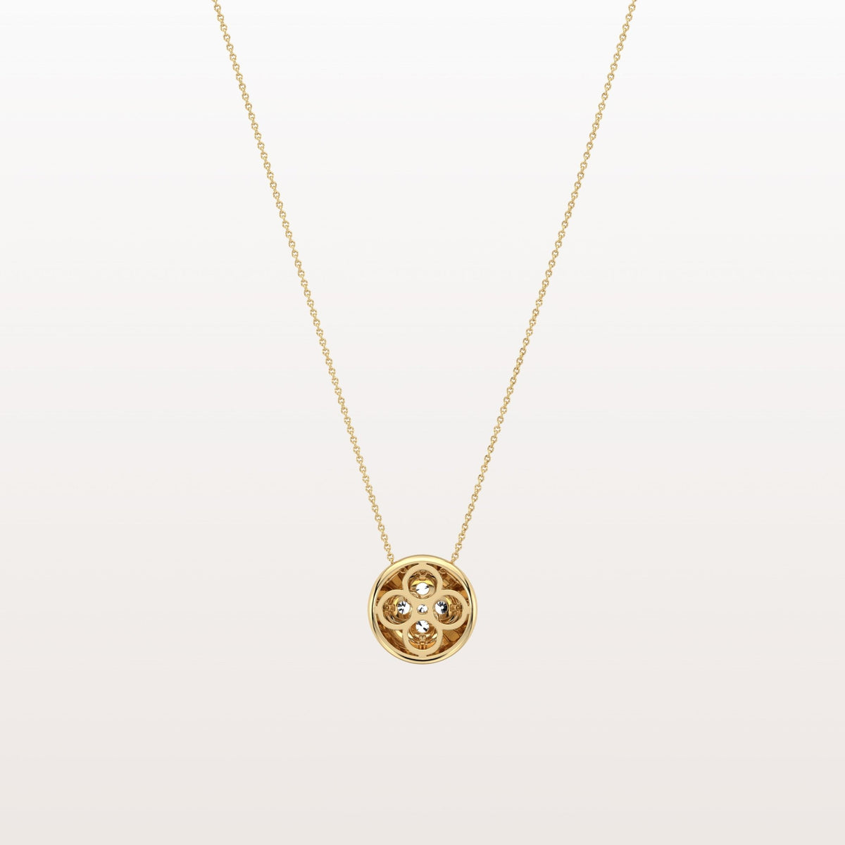Lab Grown Diamond Blossom Necklace in 14K Solid Gold/Platinum - Necklaces