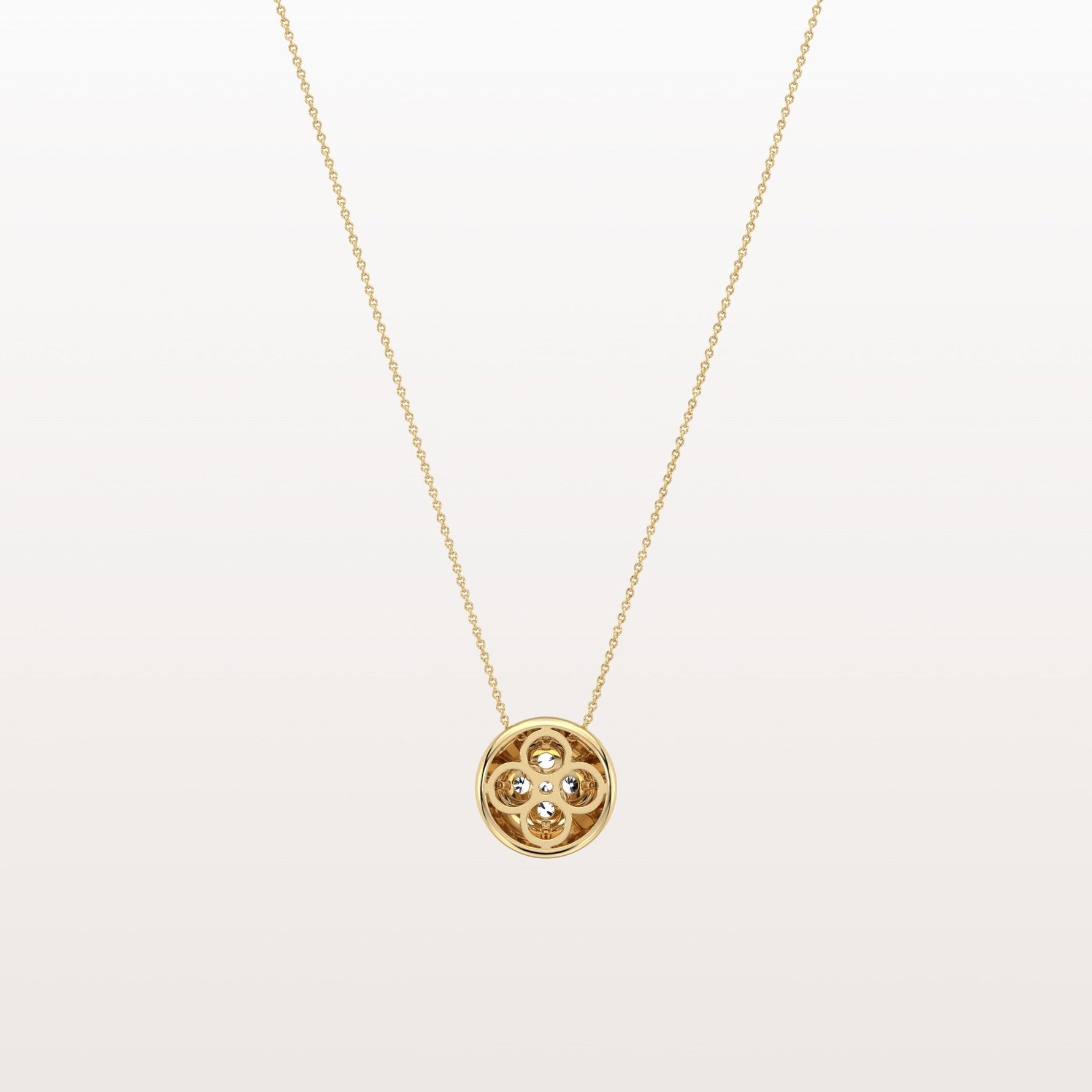 Lab Grown Diamond Blossom Necklace in 14K Solid Gold/Platinum - Necklaces