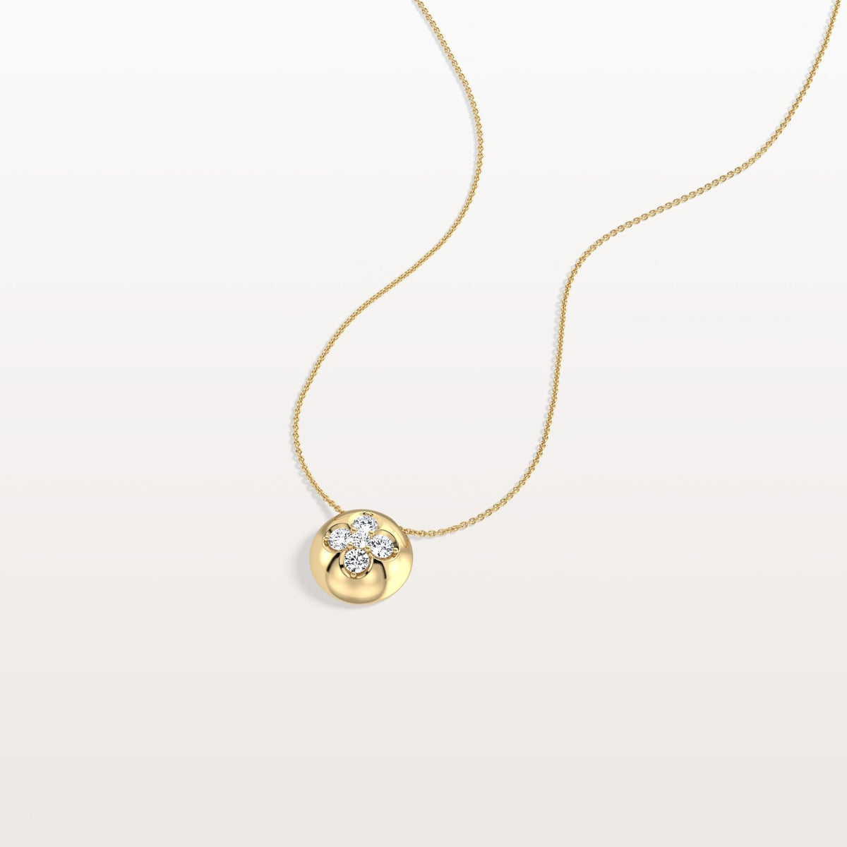 Lab Grown Diamond Blossom Necklace in 14K Solid Gold/Platinum - Necklaces