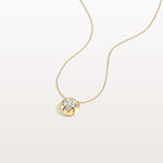 Lab Grown Diamond Blossom Necklace in 14K Solid Gold/Platinum - Necklaces