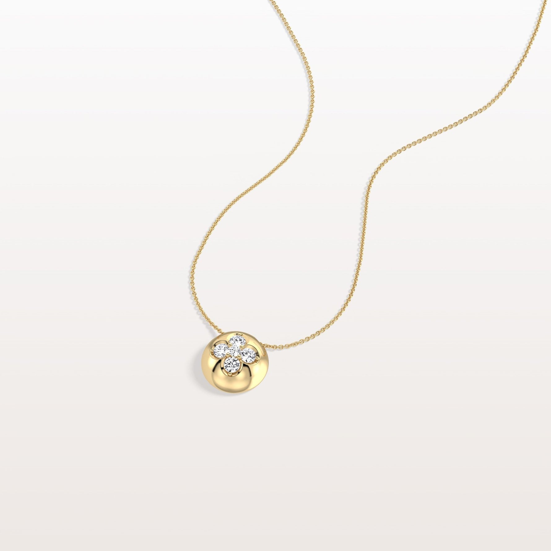 Lab Grown Diamond Blossom Necklace in 14K Solid Gold/Platinum - Necklaces