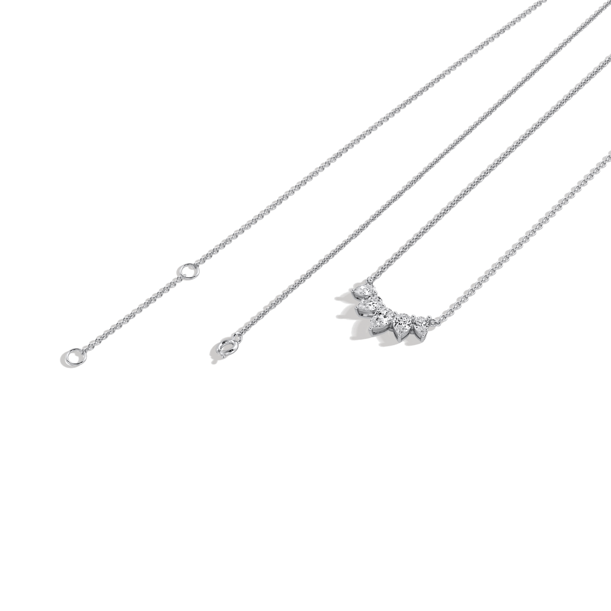 Pear Lab Grown Diamond Cluster Necklace - Necklaces