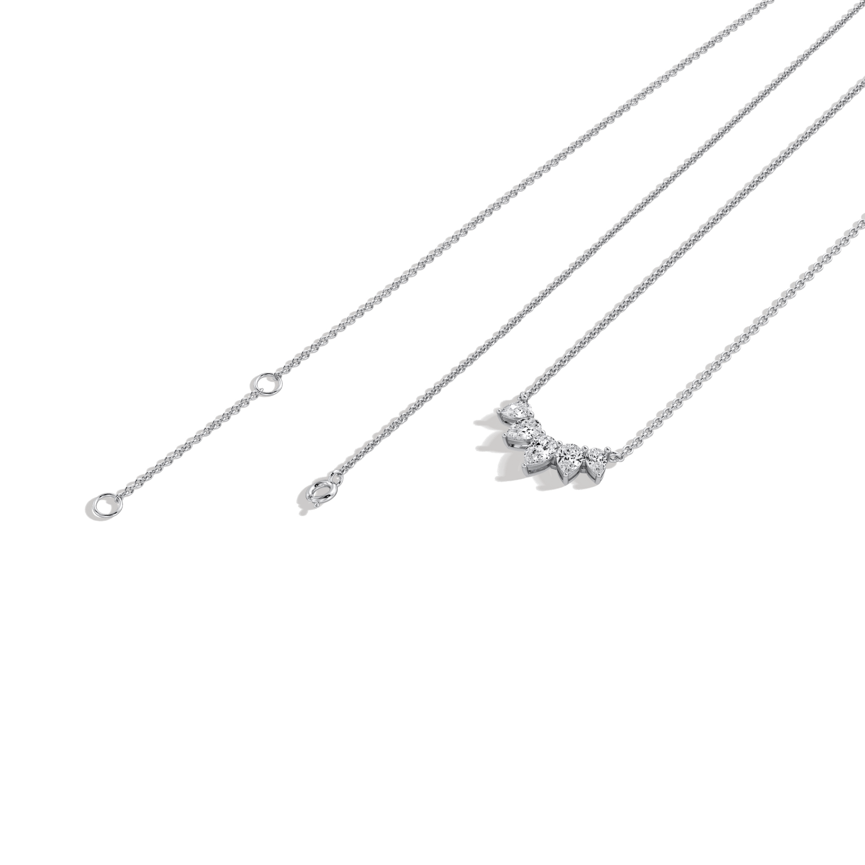 Pear Lab Grown Diamond Cluster Necklace - Necklaces