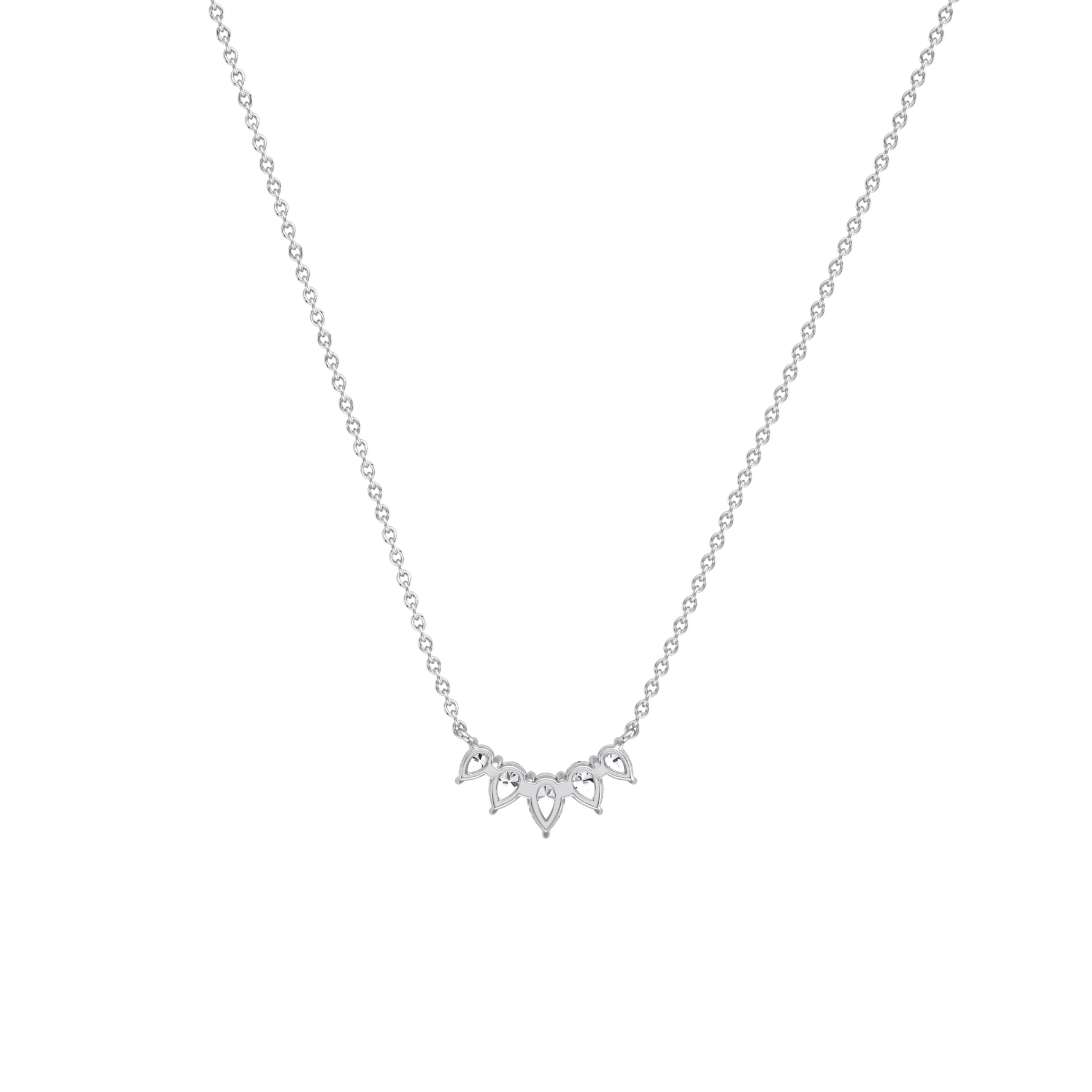 Pear Lab Grown Diamond Cluster Necklace - Necklaces