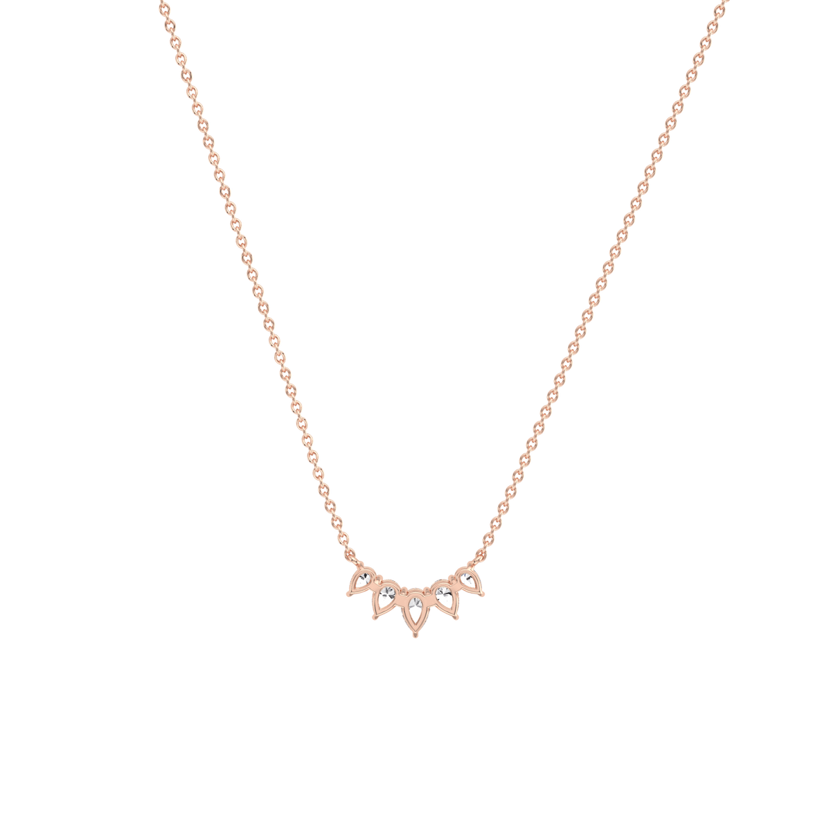 Pear Lab Grown Diamond Cluster Necklace - Necklaces