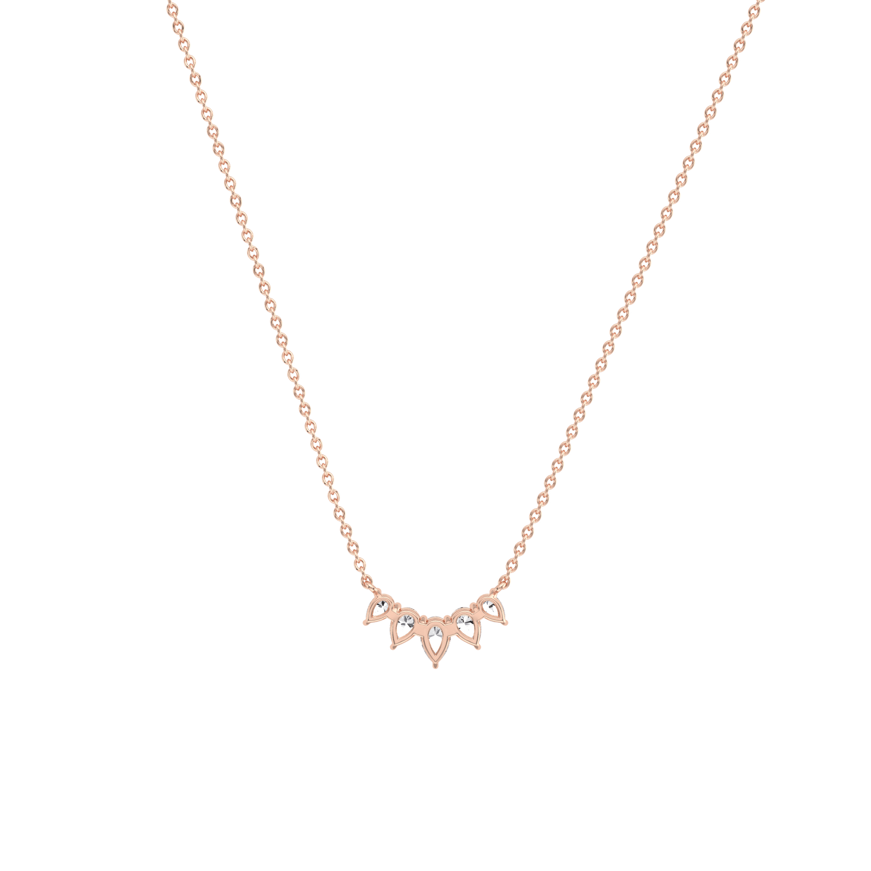 Pear Lab Grown Diamond Cluster Necklace - Necklaces
