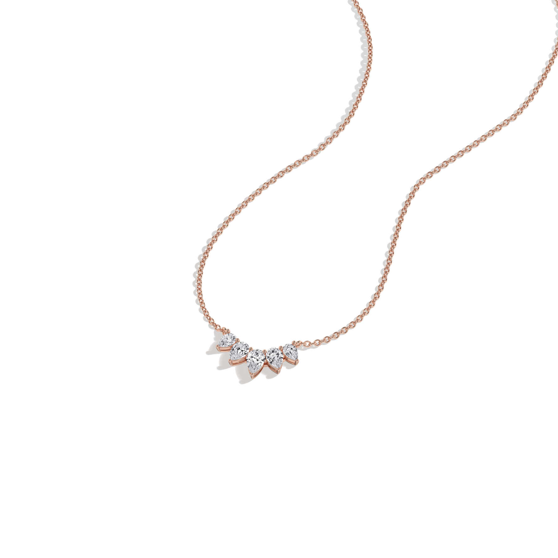 Pear Lab Grown Diamond Cluster Necklace - Necklaces