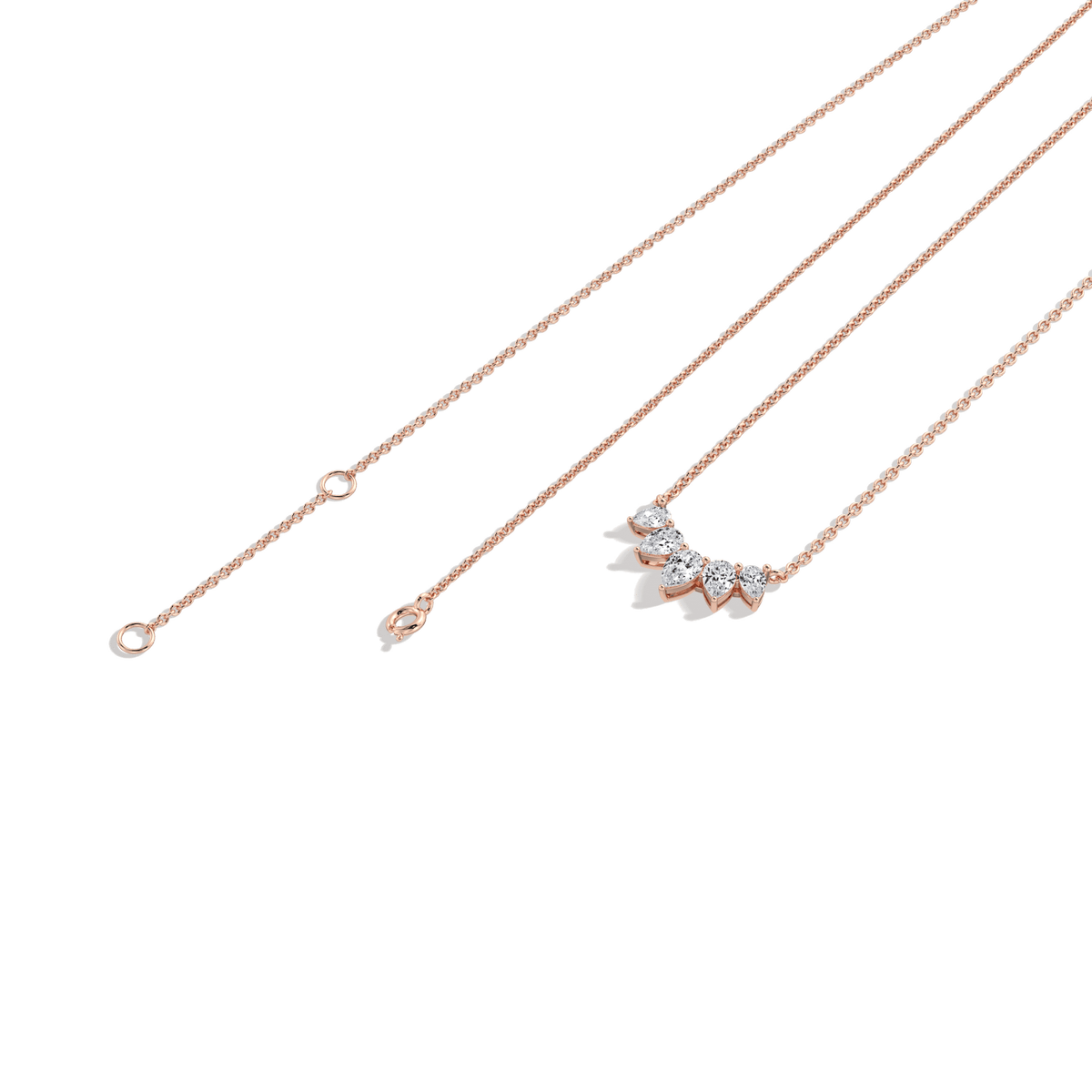 Pear Lab Grown Diamond Cluster Necklace - Necklaces