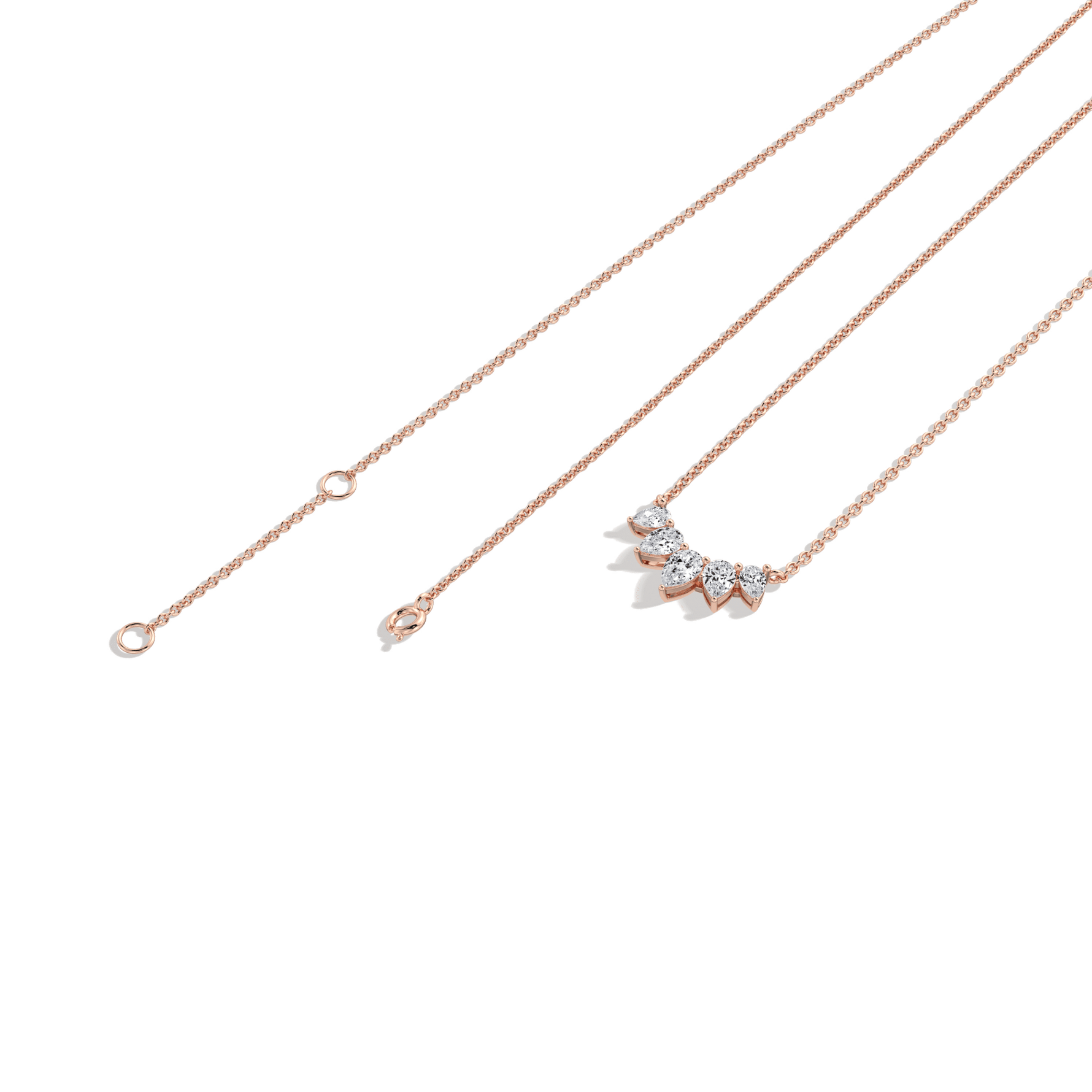 Pear Lab Grown Diamond Cluster Necklace - Necklaces