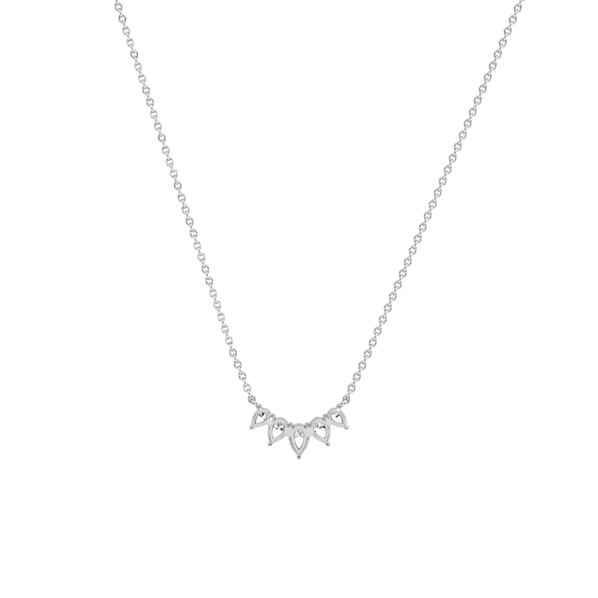 Pear Lab Grown Diamond Cluster Necklace - Necklaces