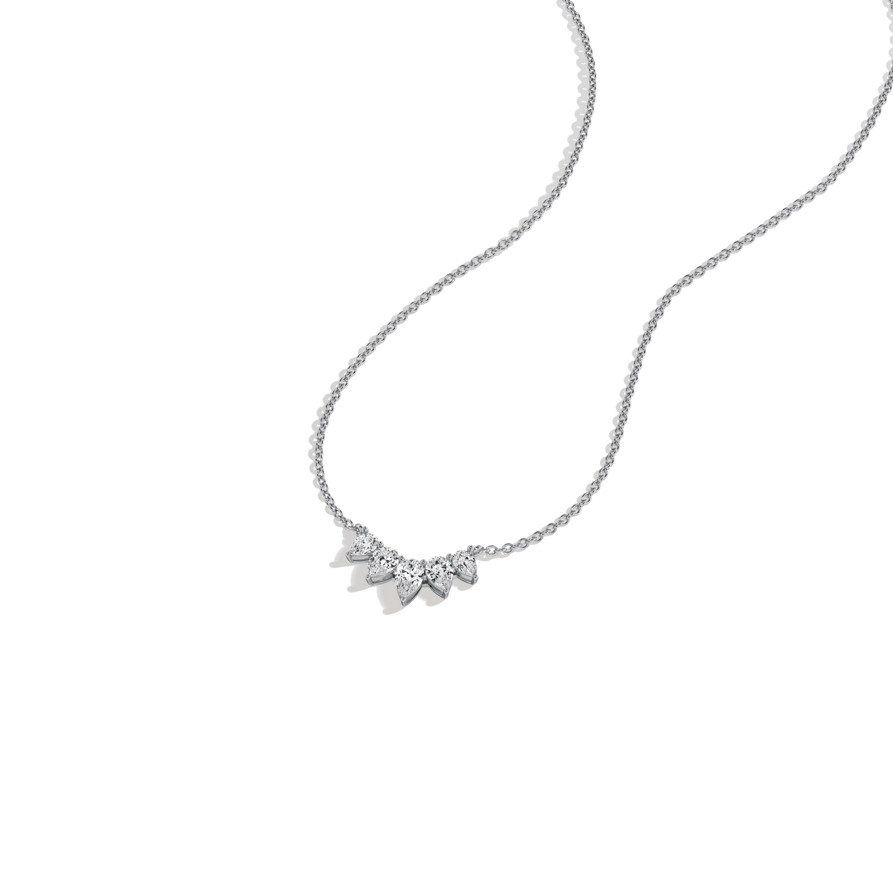Pear Lab Grown Diamond Cluster Necklace - Necklaces