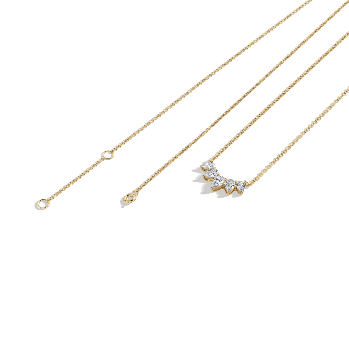 Pear Lab Grown Diamond Cluster Necklace - Necklaces