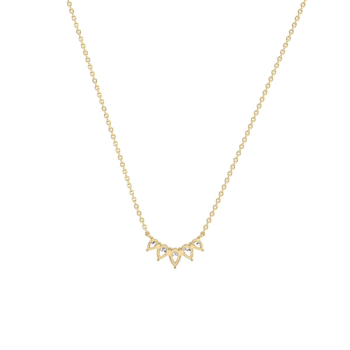 Pear Lab Grown Diamond Cluster Necklace - Necklaces