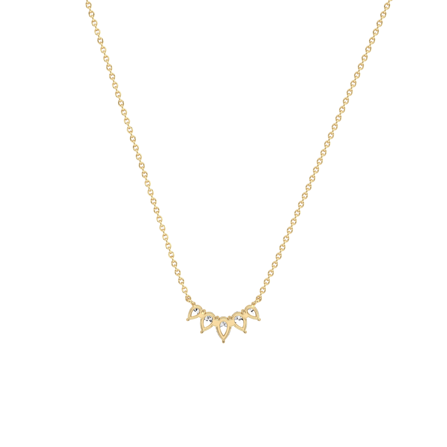 Pear Lab Grown Diamond Cluster Necklace - Necklaces