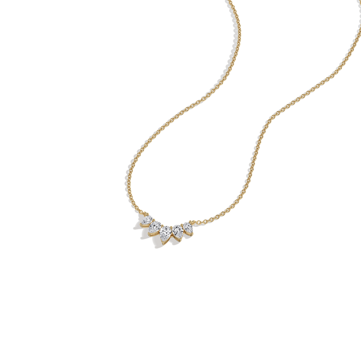 Pear Lab Grown Diamond Cluster Necklace - Necklaces