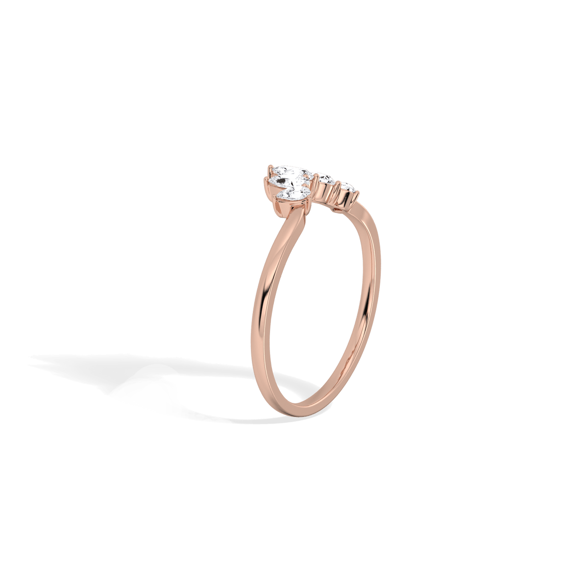 0.41CTW Lab Grown Diamond Curved Anniversary Band - Rings
