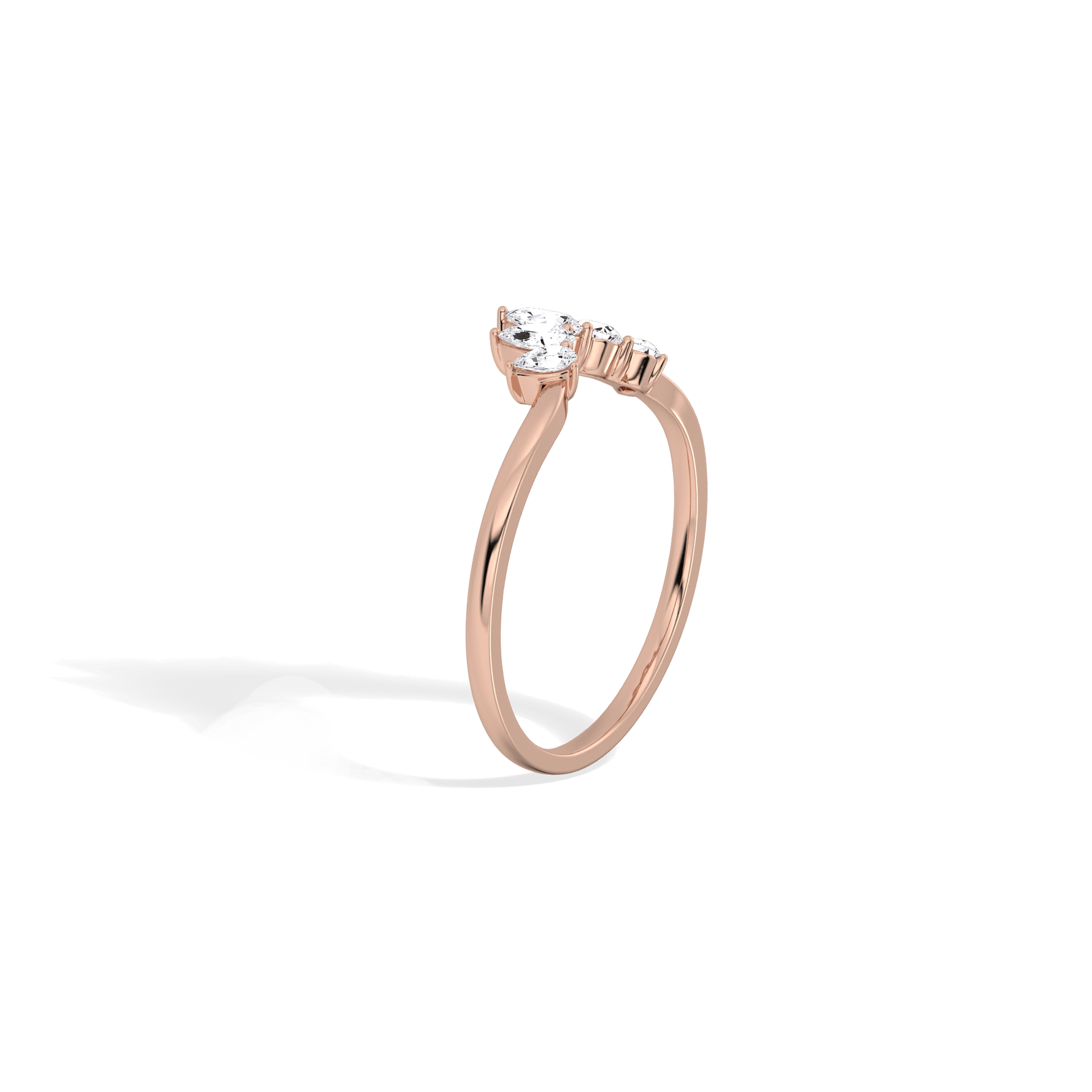 0.41CTW Lab Grown Diamond Curved Anniversary Band - Rings