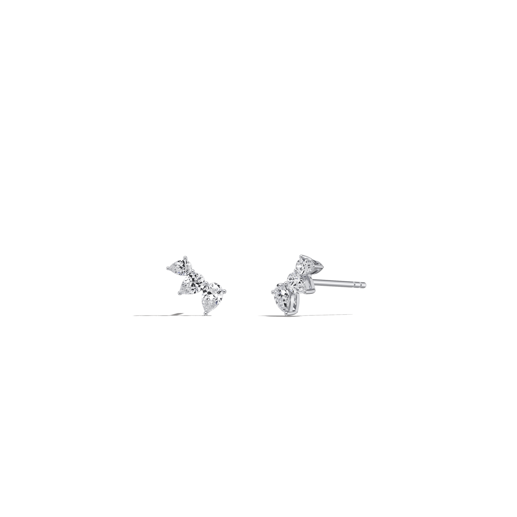 Lab Grown Diamond Climber Stud Earring in 14K Solid Gold/Platinum - Earrings