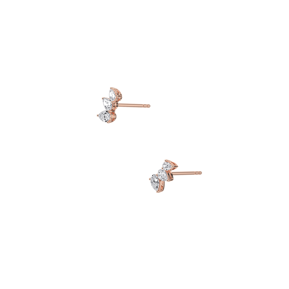 Lab Grown Diamond Climber Stud Earring in 14K Solid Gold/Platinum - Earrings