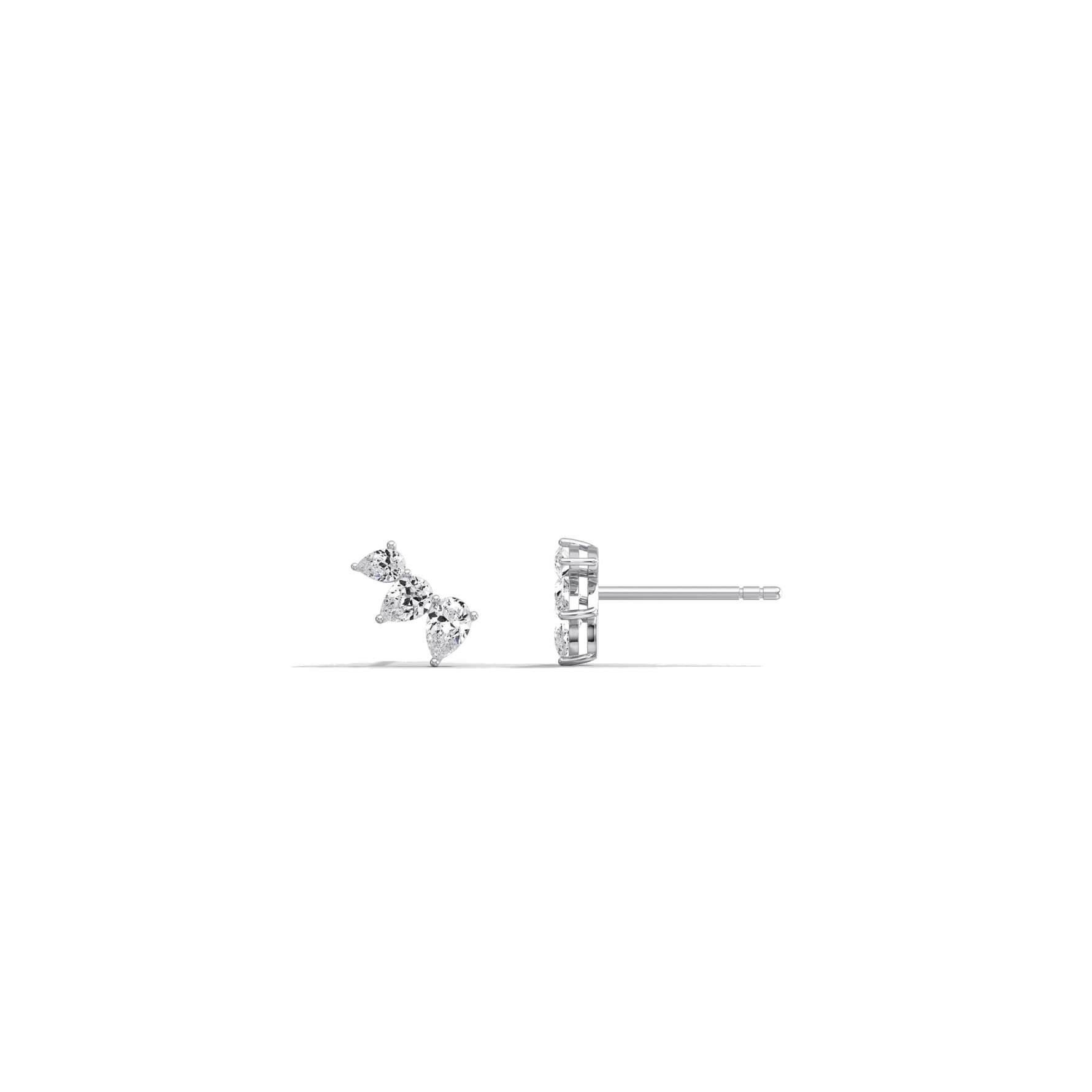 Lab Grown Diamond Climber Stud Earring in 14K Solid Gold/Platinum - Earrings