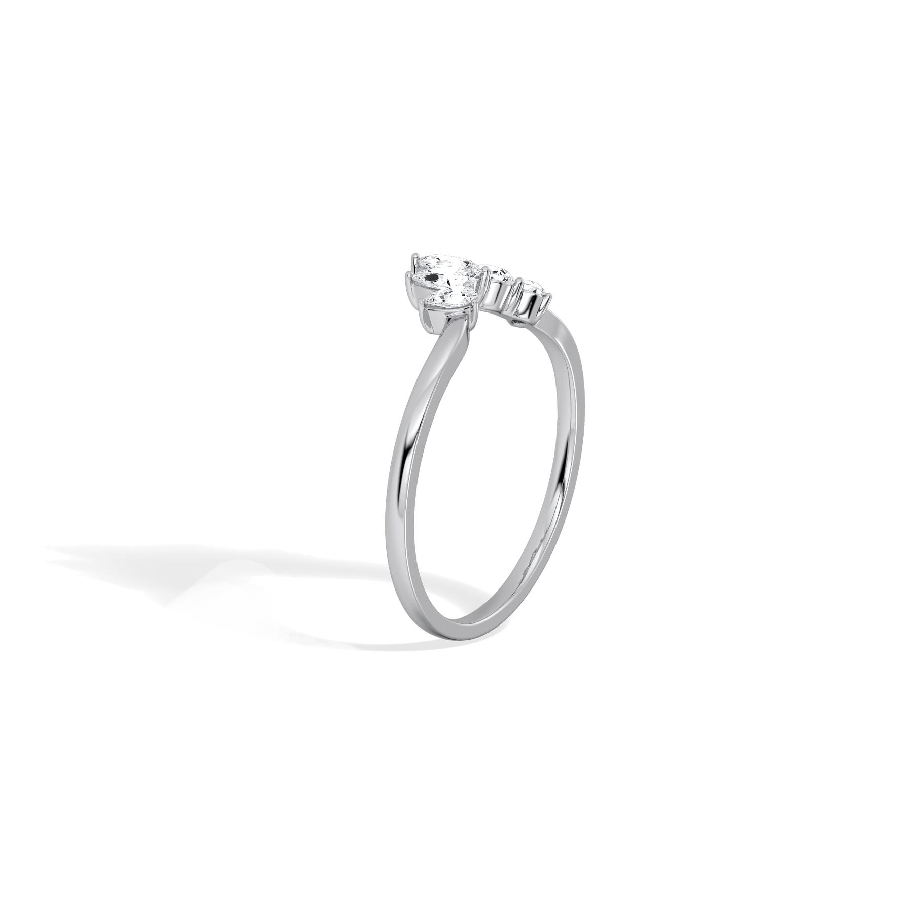 0.41CTW Lab Grown Diamond Curved Anniversary Band - Rings