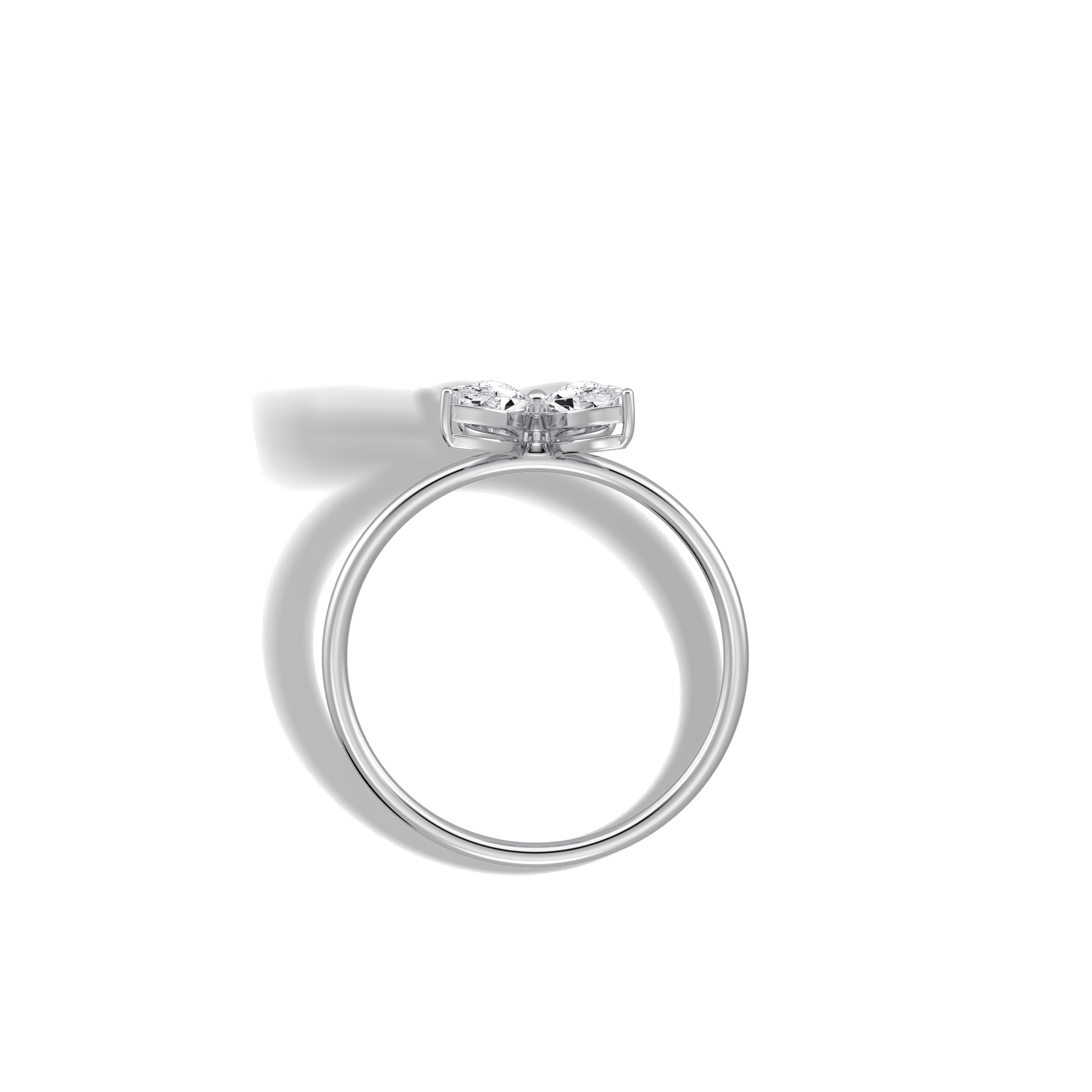 0.5CTW Lab Grown Diamond Butterfly Ring in 14K Solid Gold/Platinum - Rings