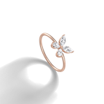0.5CTW Lab Grown Diamond Butterfly Ring in 14K Solid Gold/Platinum - Rings