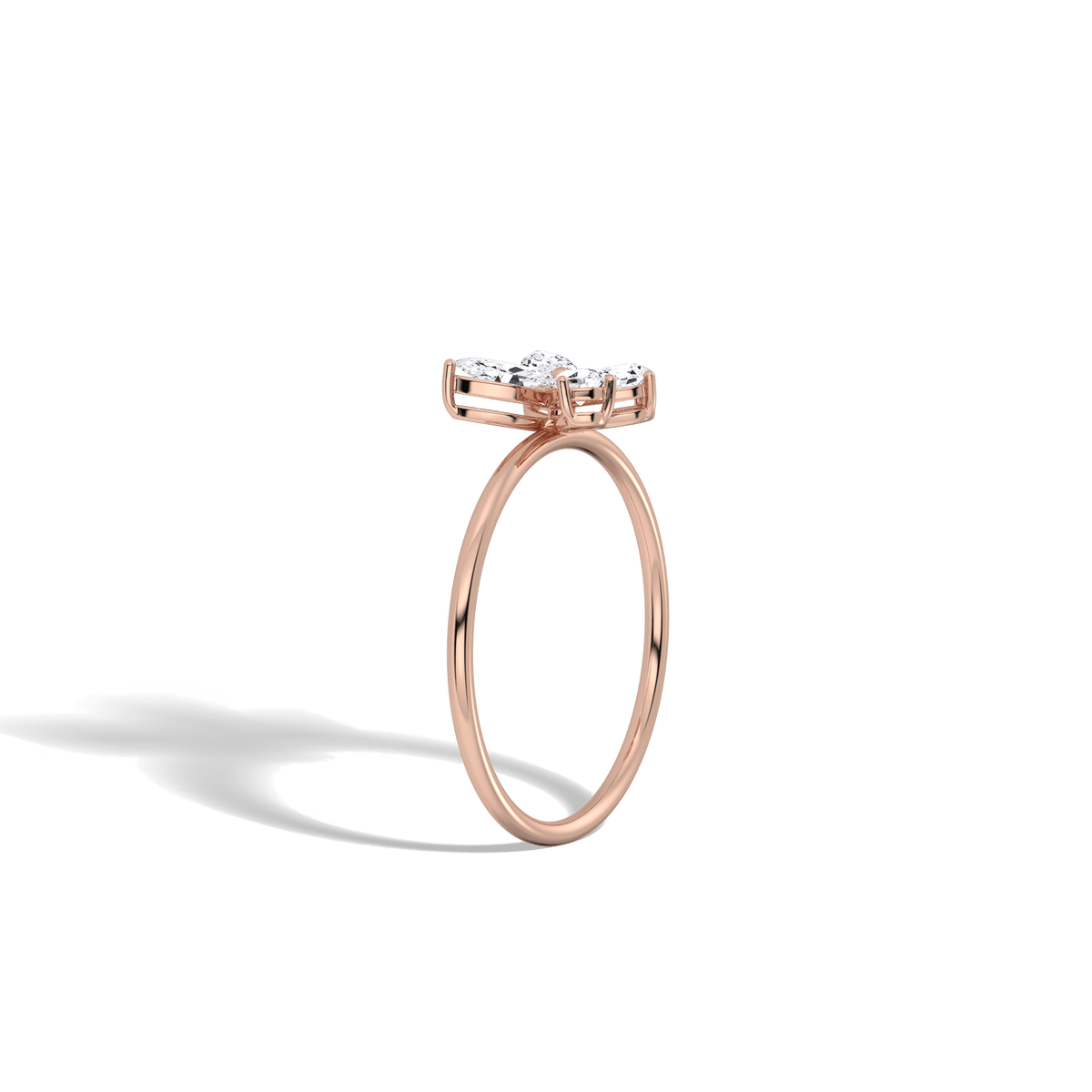 0.5CTW Lab Grown Diamond Butterfly Ring in 14K Solid Gold/Platinum - Rings